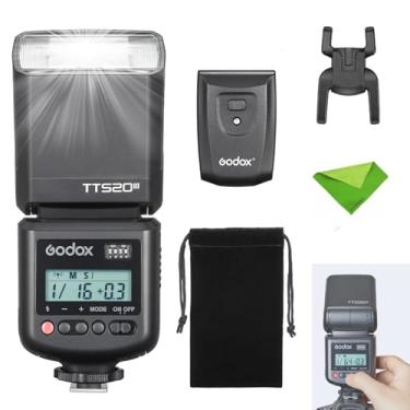 Imagem de Godox TT520III Flash de câmera, tempo de reciclagem de 1,8 s, flash de potência máxima de 400, receptor e transmissor RT integrados para Canon Nikon Panasonic Olympus Pentax, etc. (SEM TTL)