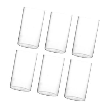Imagem de IEUDNS Vasos de vidro cilíndricos, vasos decorativos para flores, porta-velas, decorações de casamento, acessórios florais, recipientes para plantas para, 6 Peças