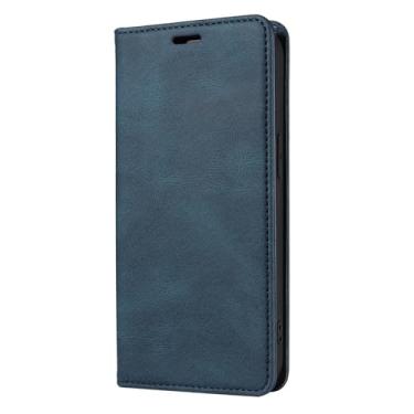 Imagem de LYJSMGZ Capa carteira flip para Samsung Galaxy S25 Edge, couro fosco amigo da pele, homens e mulheres, capa de telefone TPU macio, proteção interna contra quedas, azul, borda S25