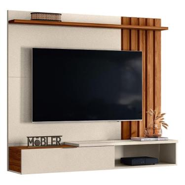 Imagem de Home Suspenso Vegas 160cm Pérola Metalizado-cinamomo Mel Para Tv Até 65? - Mobler Pérola Metalizado-cinamomo Mel