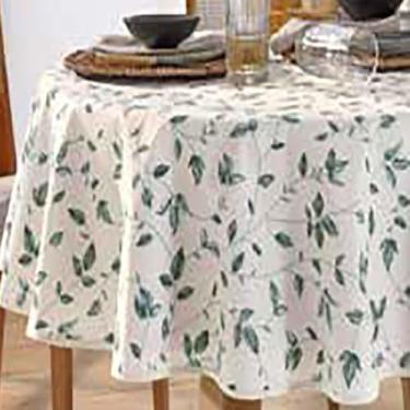 Imagem de Toalha de Mesa Redonda 4 Lugares Limpa Fácil Döhler (Botânica)