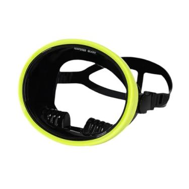 Imagem de simhoa Máscara de mergulho de lente única, óculos de natação, óculos de mergulho com snorkel, de para pesca submarina, Amarelo Fluorescente