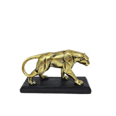 Imagem de Estátua de elefante de leopardo de leão de resina - Enfeite de decoração Lucky Feng Shui para mesa de escritório em casa, decoração de presente de inauguração de casa, Natal, Dia das Mães, casamento