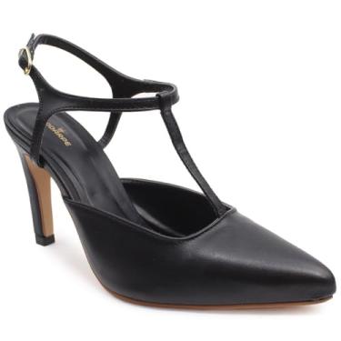 Imagem de Scarpin Aberto Modarpe Salto Médio Confortável S18 (Preto Napa, BR, Adulto, Numérico, 36)