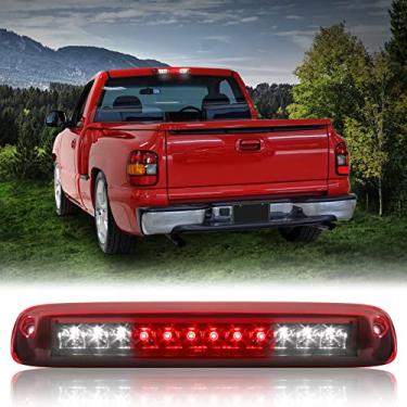 Imagem de Luz de freio de terceira parada de montagem alta, compatível com Chevrolet Silverado 1999-2006 1500 2500 3500 e HD Classic Third Center Cargo Rear LED 3rd Brake Light Bar Lanterna traseira (vermelho)