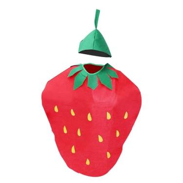 Imagem de LCSVCCXA Fantasia Infantil de Frutas, Fantasia Infantil Cosplay, Portátil, Fofa, Novidade, Vestimenta para Dramatização, Adereços de Halloween, Festa Temática, Morango