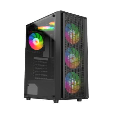 Imagem de Gabinete Liketec Gamer Storm Mid Tower Vidro Temperado ARGB C/3 Fans - Preto