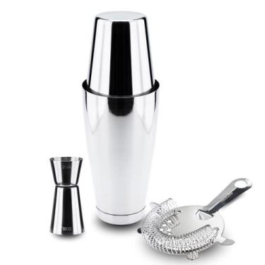 Imagem de Kit Coqueteleira Dosador e Coador Aço Inox Profissional Weck