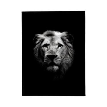 Imagem de Preto Branco Rei Leão Animal Cartaz Auto-adesivo À Prova Dwaterproof Á