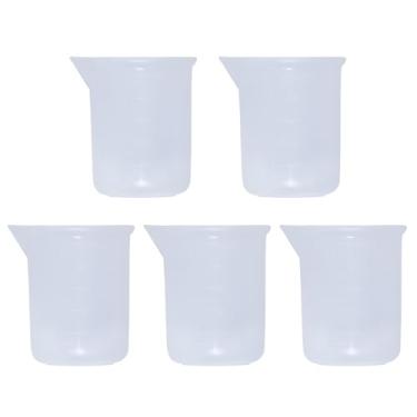 Imagem de Shapenty Copos medidores de silicone Copos de mistura antiaderentes com escala precisa para resina epóxi joias molde de fundição fabricação de cera artesanato detergente líquido para roupas (5, 100 ml