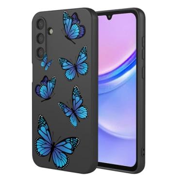 Imagem de HTXWXJC Capa de telefone para Galaxy M55 5G, capa para Samsung M55 SM-M556 à prova de choque flexível bumper TPU capa macia padrão borboleta capa de telefone para Samsung Galaxy M55 borboleta preta