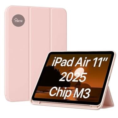 Imagem de Capa Case PREMIUM para iPad Air 11 Polegadas M3/M2 (2025/2024), iPad Air 5/4 (10,9 Polegadas, Modelo 2022/2020) - Anti Impacto com função sleep e suporte para Apple Pencil (Rosa)