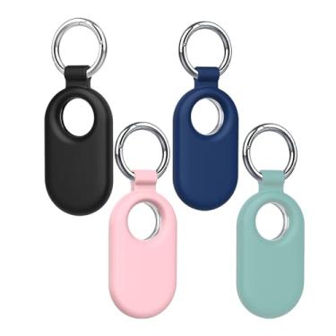 Imagem de USTIYA Capa para Samsung Galaxy Smart Tag 2 Capa protetora de silicone protetora com chaveiro (Cor: 4)