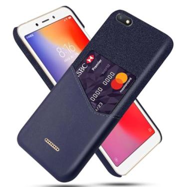 Imagem de Capa para Xiaomi Redmi 6A,Tela e tampa de couro PU,Antideslizante,360°cobertura completa à prova de choque com 1 slot de cartão atrás,Prevenção de queda-Blue