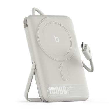 Imagem de Basike Power Bank Indução 10000mAh – Carregador Portátil com Indução 15W e PD até 22,5W (1 Porta + Cabo Integrado), Compatível com Samsung Séries S25/24/23/22/21, iPhone 16/15/14/13 e MagSafe – Prata