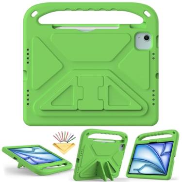 Imagem de UUcovers Capa infantil para iPad Air de 11 polegadas M2 2024 Air 6ª geração e iPad Pro de 11 polegadas M4 2024 (5ª geração) com alça/suporte/porta-lápis/suporte, resistente, à prova de choque, linda
