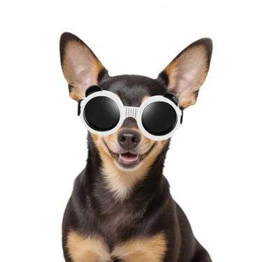 Imagem de Enjoying Óculos de sol para cães de raça pequena, proteção UV Chihuahua XSmall Breed, proteção para os olhos do filhote de cachorro, à prova de vento, à prova de poeira, respirável, alças ajustáveis