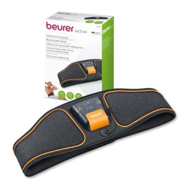 Imagem de Beurer EM37 Estimulador Abs Tonificação Cinta Abdominal, Máquina EMS Ab com 40 Níveis de Intensidade, Cinto Portátil para Equipamento de Treino Abdominal, Inclui Eletrodos de Água Reutilizáveis e