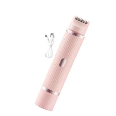 Imagem de Zialofi Lady Shaver Removedor de pelos faciais Cabeças duplas Prático Compacto Leve Barbeador elétrico Aparador de biquíni para chuveiro Banheiro, Rosa