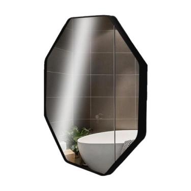 Imagem de Espelho Decorativo Sextavado sem Alça 60 cm - Landi, Preto