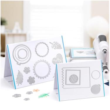 Imagem de Briartw Suporte de armazenamento magnético de 2 peças – Fixação dupla face forte para matrizes de corte de metal - Plataforma de matriz artesanal | Organizador de corte dobrável e compacto (16,5 x 21