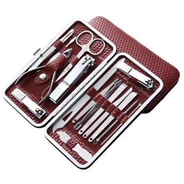 Imagem de Conjunto profissional de manicure - Kit de pedicure em aço inoxidável com alicate e cortador para paroníquia | Ferramentas para cuidados com as unhas em casa e salão, O