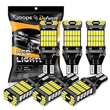 Imagem de Lâmpada LED Qoope 921 912 Luzes de Ré Super Brilhante 12V-24V DC 45-SMD 4014 Chips CANBUS Sem Erros T15 906 W16W Lâmpadas LED para Caminhão Carro 6000K Branco (pacote com 6)