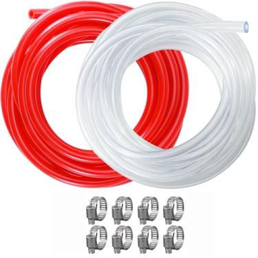 Imagem de Hilangsan Tubo de Linha de Cerveja Kegerator 15 Pés 3/16 Linha de Cerveja + Linha de Gás Co2 de 15 Pés Linha de Barril Tubo de Cerveja Mangueira de Co2 Peças de Kegerator Kit de Substituição de Linhas