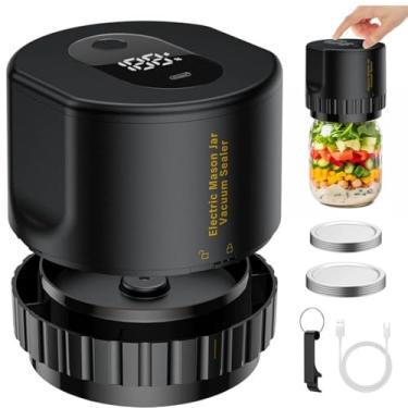 Imagem de Máquina de selagem de potes de vidro totalmente automática, pequena máquina de conservação de alimentos frescos, seladora a vácuo, máquina de selagem elétrica (Preto)
