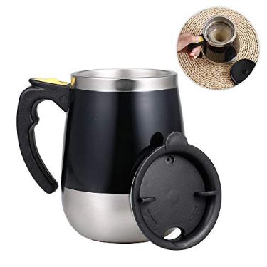 Imagem de Caneca de café galapara autoagitação 400 ml de aço inoxidável elétrico automático giratório para casa escritório viagem mixer copo