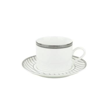 Imagem de Xícara Chá Com Pires 200ml Porcelana Schmidt - Dec. Aline 2263, 2263, 