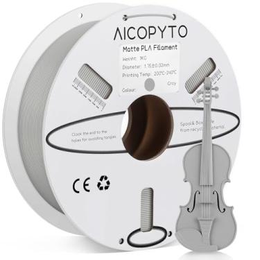 Imagem de AICOPYTO Filamento Pla Fosco De 1,75 Mm, Bobina 1 Kg Para Impressora 3D (2,2 Lbs), Probabilidade Precisão Dimensional +/- 0,02 Adequado A Maioria Das Impressoras Fdm - Cinza