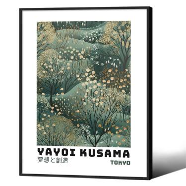 Imagem de Pôster de arte botânica japonesa inspirada em Yayoi Kusama 30x40cm