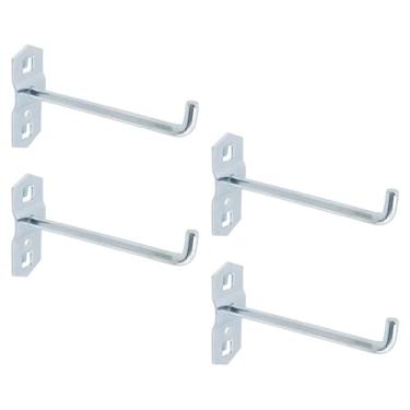 Imagem de Rannb Ganchos de Pegboard Ganchos de metal resistente de aço de 9,5 cm para quadros espaçados de 2,8 cm, ganchos de parede de garagem para organizar ferramentas em casa ou garagem, 10 cm de