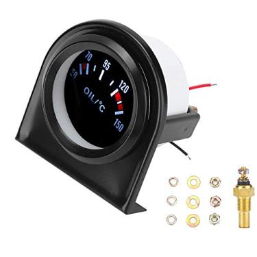 Imagem de Medidor De Temperatura Do óleo Sluffs, Kit De Medidor De Pressão De óleo Com Sensor, Ponteiro De Carro De Luz LED De 2 Polegadas E 52 Mm Medidor De Temperatura De óleo 50-150 ℃, Medidor De Carro Fáci