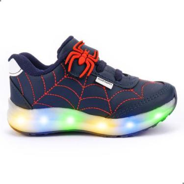Imagem de Tênis Menino Infantil Masculino Aranha Led Brilha Luz - 32.017-004 - C
