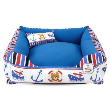 Imagem de Cama para Cachorro Gato Trend Line Mileva 2Pçs -Coleção Ursinhos (60x60 cm, Ursinho Marinheiro)