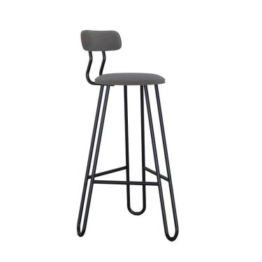 Imagem de Conjunto 4 Banquetas Alta Ginger Com Encosto Fendi Cinza City