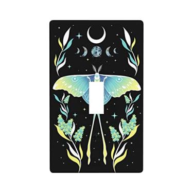 Imagem de Moth Moon Stars Single Gang Toggle Light Switch Wall Plate Cover, Wallplate Accessories Home Decor