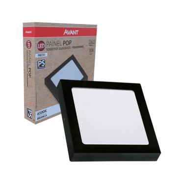 Imagem de Painel Plafon LED Avant Pop Quadrado Sobrepor 18W 3000K 1080 Lúmens 19cm - Placa Preto