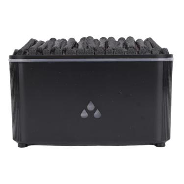 Imagem de Asixxsix Umidificador do Difusor de Ar da Chama da Lareira, 160 Ml de Aromaterapia Com Lareira de 160 Ml Difusor de óleo Essencial Com 7 Cores Leve, um Humidificador de Névoa do Difusor (Preto)