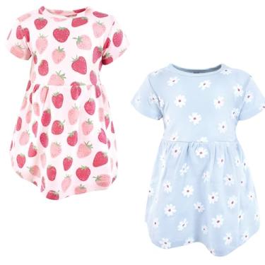 Imagem de Luvable Friends Hudson Baby Vestidos de manga curta 2 unidades, Berry Bliss, 12-18 Meses
