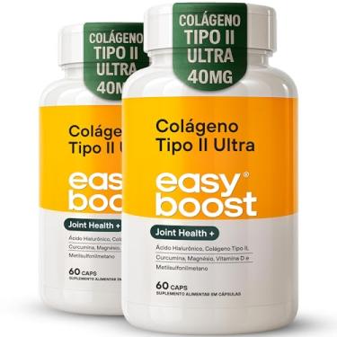 Imagem de Kit 2x Colágeno Tipo 2 Ultra Easy Boost com Ácido Hialurônico + Vitamina D3 + Magnesio + MSM + Curcumina 60 capsulas total de 120 caps