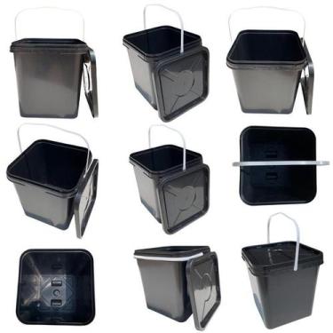 Imagem de Balde Quadrado 16L Com Tampa Removível Com Tampa - Nastripack