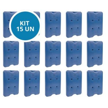 Imagem de Kit 15 Gelo Placa Gel Artificial Reutilizável Rígido 550ml - Gelotech