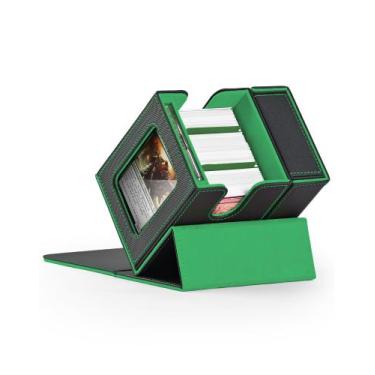 Imagem de MTG Deck Box ZLCA Commander com janela de exibição preta e verde