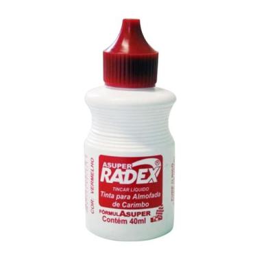 Imagem de Tinta Para Almofada De Carimbo Vermelha Alto Rendimento 40ml - Radex 