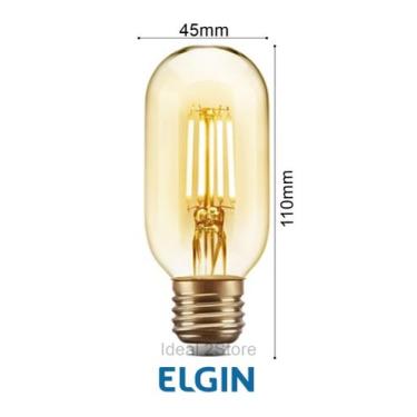 Imagem de Lâmpada T45 Filamento LED 4W Bivolt 2200K Âmbar Elgin