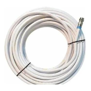 Imagem de Cabo Rg6 Branco 10Metros Coaxial Antena Tv Crimpado - SILVER (Cód A2) 
