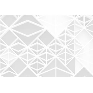 Imagem de Quadro Decorativo com Estampa White Minimal Geometry 40 x 40 Papel 3 unidades